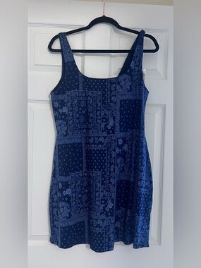 Aerie Navy Bandana Print Mini Dress